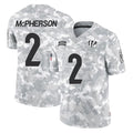 C.Bengals #2 Evan McPherson Player Arctic Camo Salute to Service Limited Gdoa Stitched Jerseys