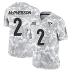 C.Bengals #2 Evan McPherson Player Arctic Camo Salute to Service Limited Gdoa Stitched Jerseys