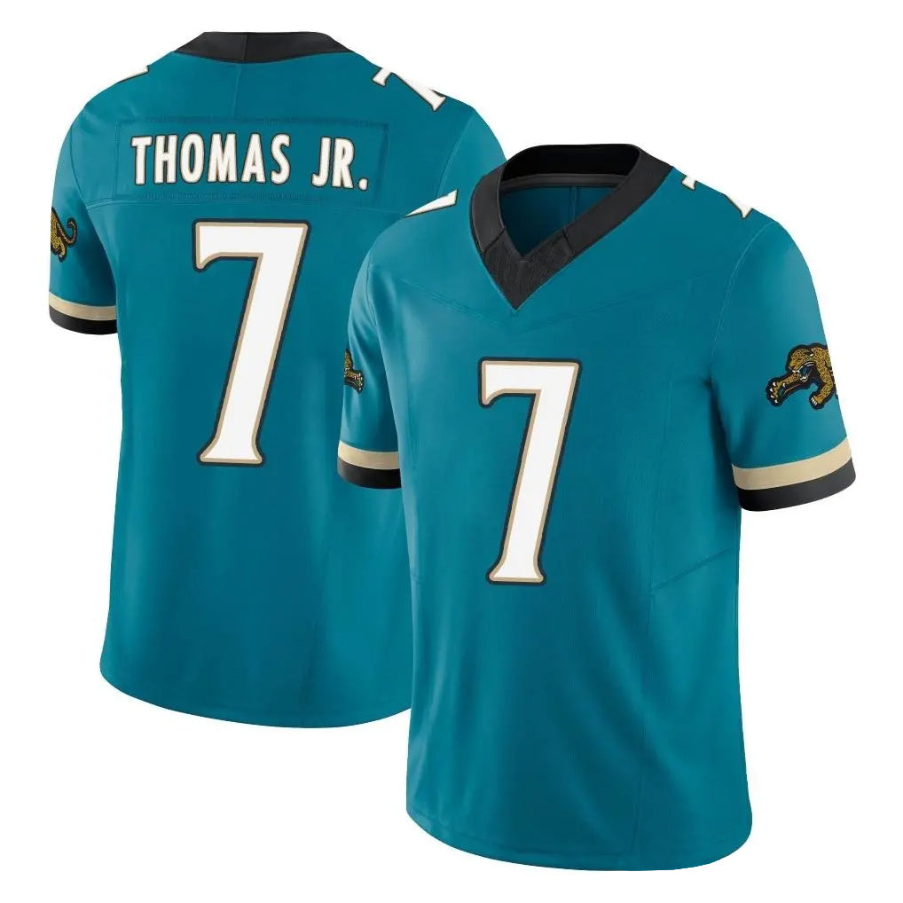 J.Jaguars #7 Brian Thomas Jr. Player Teal Prowler Throwback Vapor F.U.S.E. Limited Home Game Gdoa Stitched Jerseys