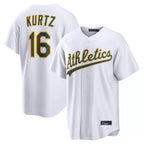 Athletics #16 Nick Kurtz Player White Home Game Gdoa Stitched Jerseys
