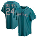 S.Mariners #24 Ken Griffey Jr Player Teal Home Game Fdoa Stitched Jerseys