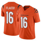 C.Bengals #16 Joe Flacco Player Orange Vapor F.U.S.E. Limited Home Game Gdoa Stitched Jerseys