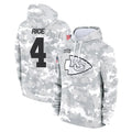 KC.Chiefs #4 Rashee Rice Player Arctic Camo Salute to Service Hoodies Limited Game Stitched Jerseys