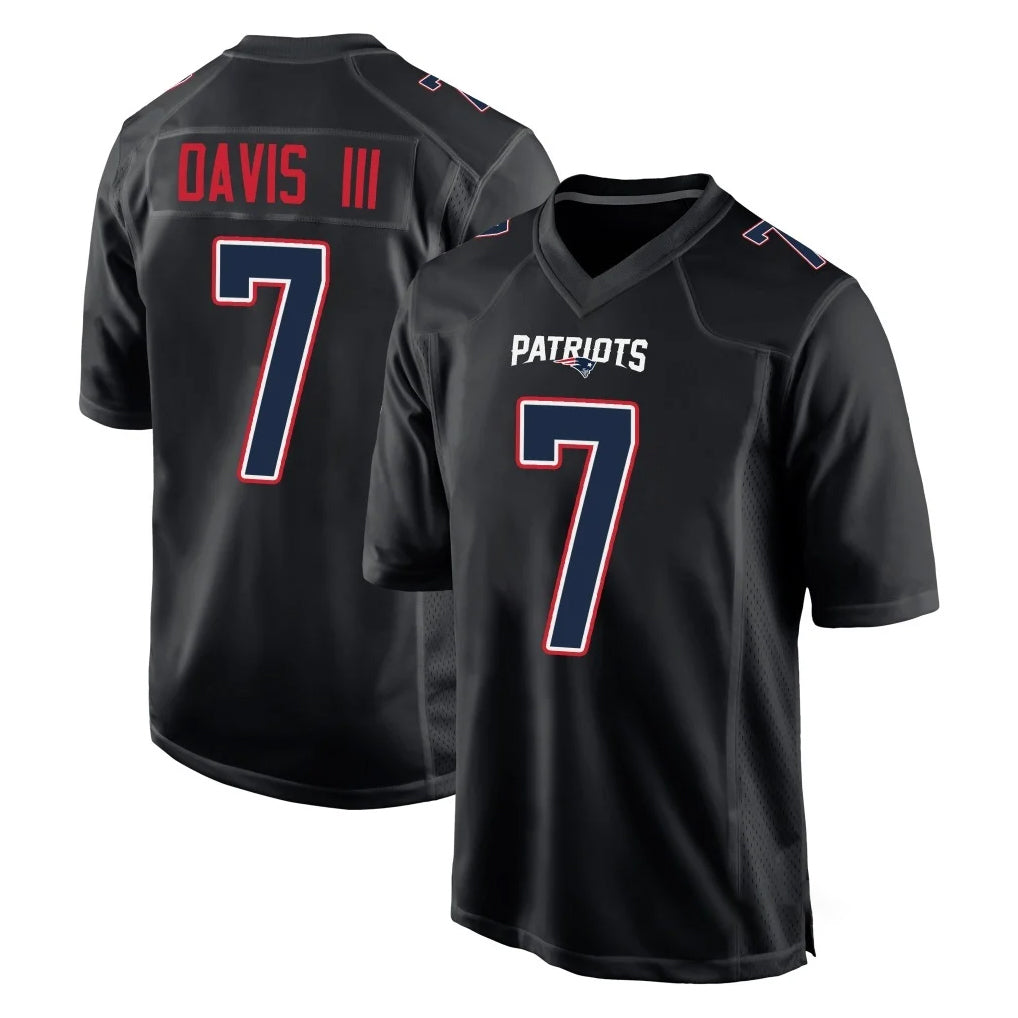 NE.Patriots #7 Carlton Davis III Player Carbon Fashion Limited Home Game Gdoa Stitched Jerseys