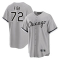 C.White Sox #72 Carlton Fisk Player Gray Home Game Gdoa Stitched Jerseys