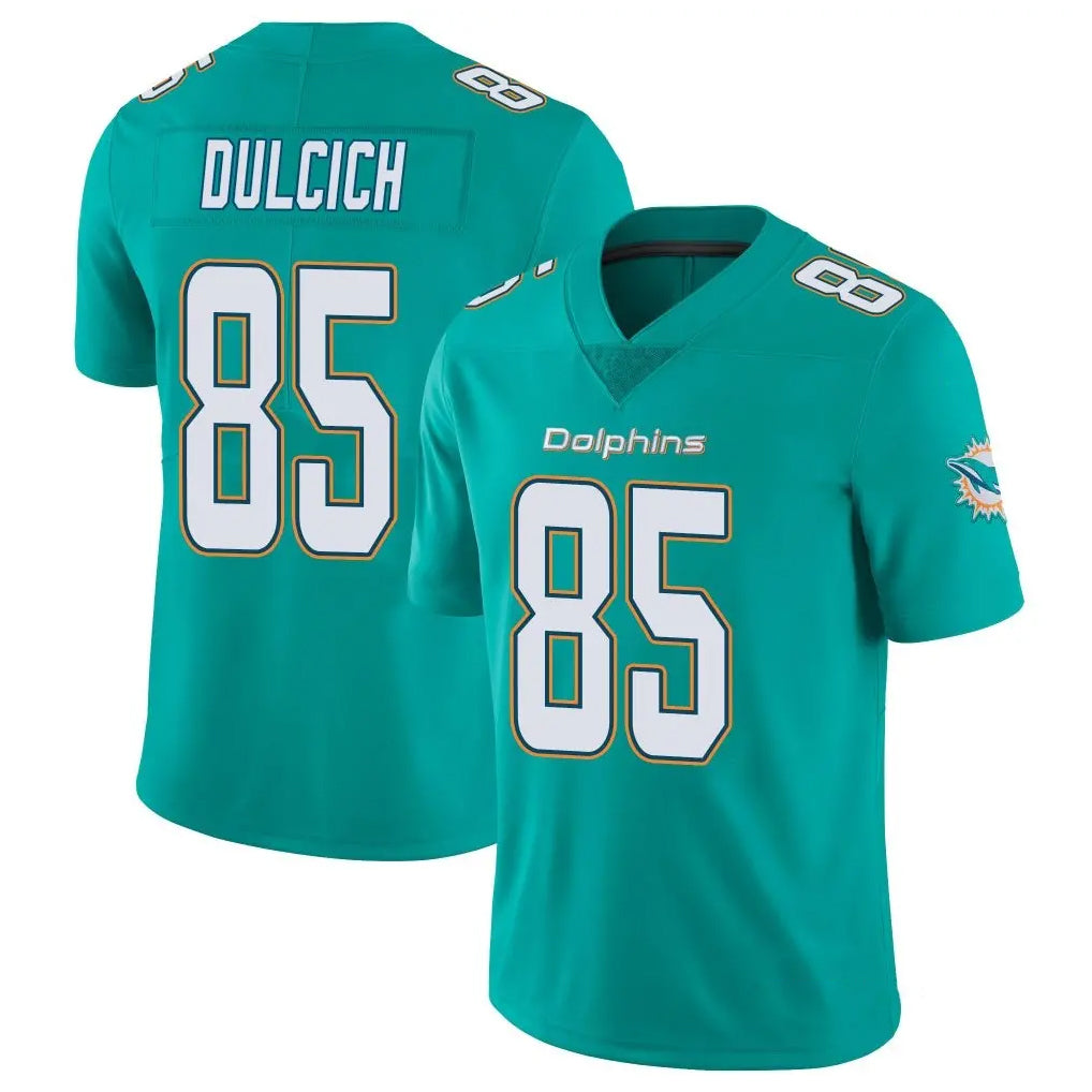 M.Dolphins #85 Greg Dulcich Player Aqua Limited Vapor Untouchable Home Game Gdoa Stitched Jerseys