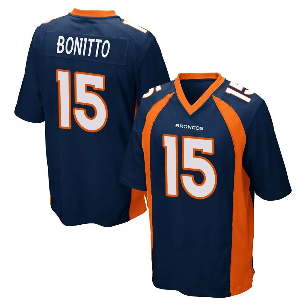 D.Broncos #15 Nik Bonitto Player Navy Game Ddoa Stitched Jerseys