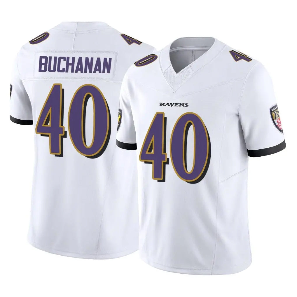 B.Ravens #40 Teddye Buchanan Player White Vapor F.U.S.E. Limited Home Game Gdoa Stitched Jerseys