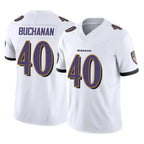B.Ravens #40 Teddye Buchanan Player White Vapor F.U.S.E. Limited Home Game Gdoa Stitched Jerseys