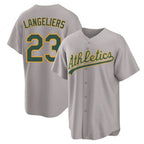 Athletics #23 Shea Langeliers Player Gray Home Game Gdoa Stitched Jerseys