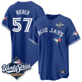 T.Blue Jays #57 Shane Bieber Player Royal 2025 World Series All Fdoa Stitched Jerseys