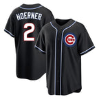 C.Cubs #2 Nico Hoerner Player Black Fashion Out Game Gdoa Stitched Jerseys