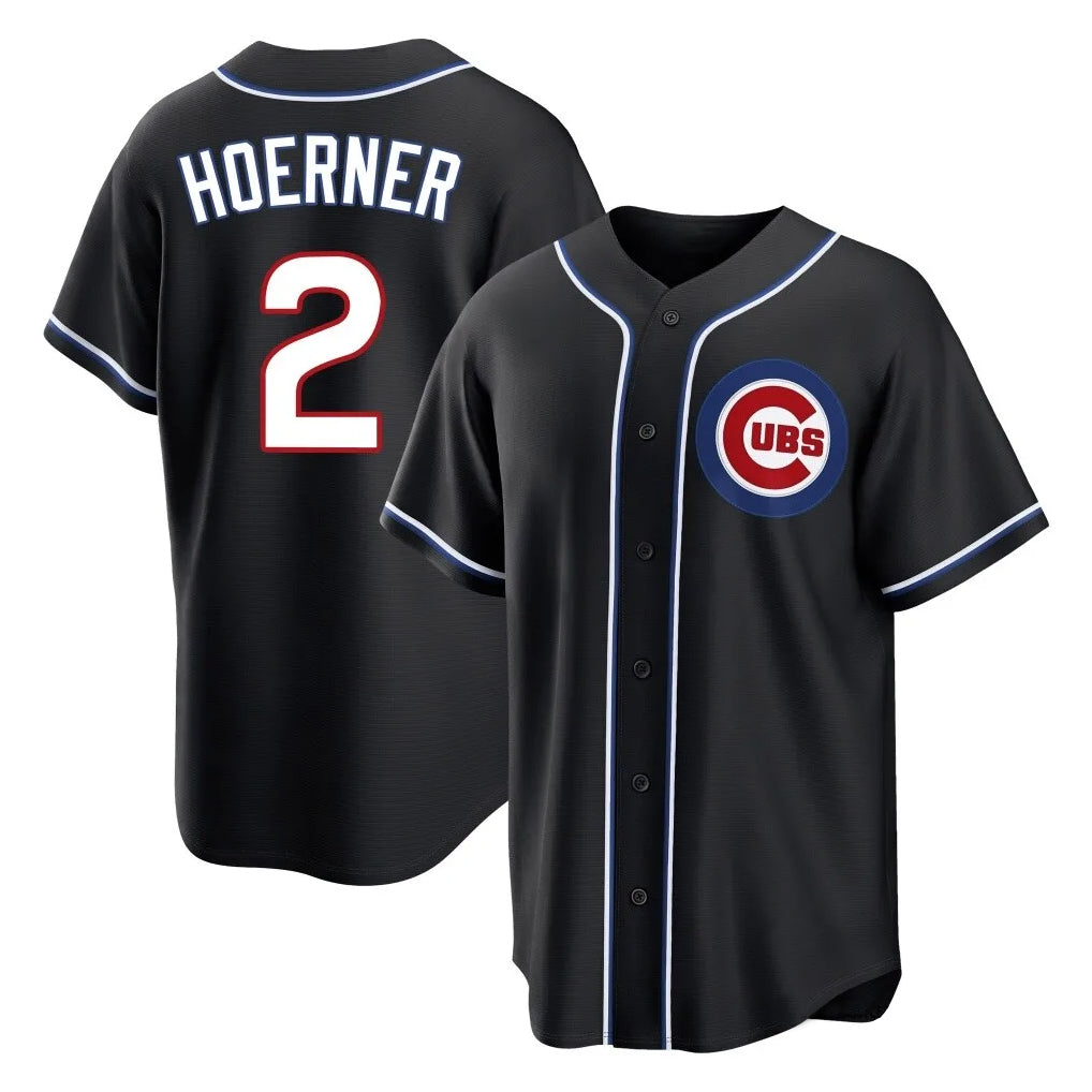 C.Cubs #2 Nico Hoerner Player Black Fashion Out Game Gdoa Stitched Jerseys