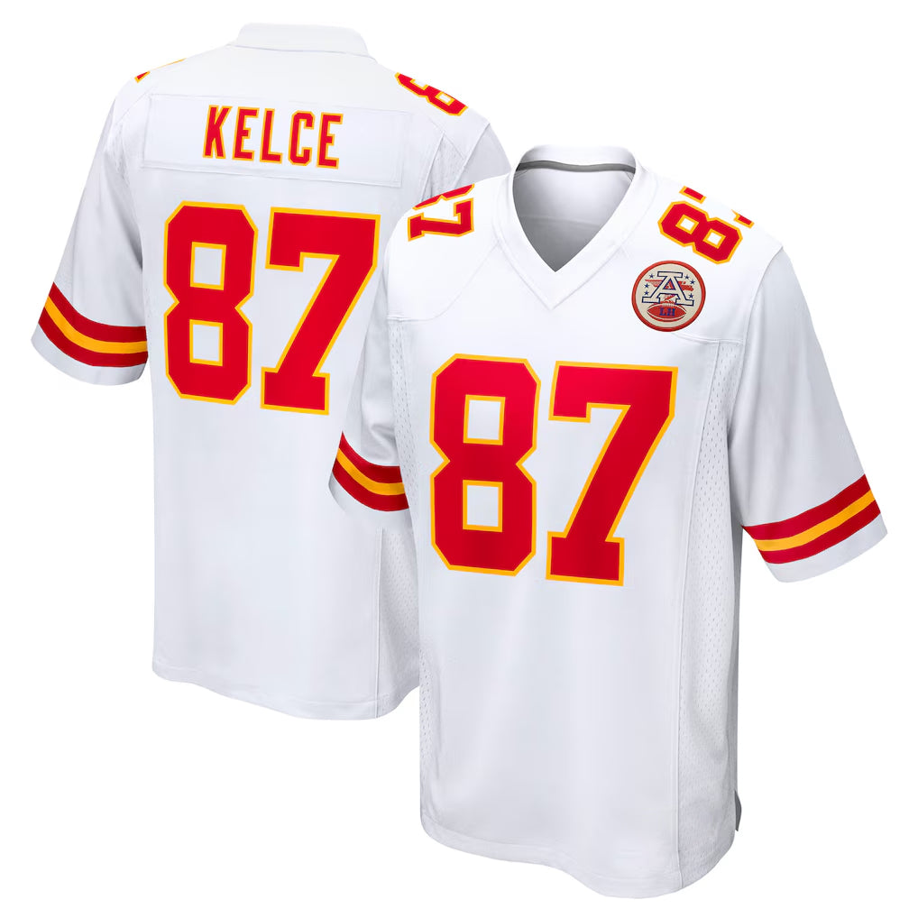 KC.Chiefs #87 Travis Kelce Player White Home Game Gdoa Stitched Jerseys