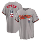 B.Orioles #8 Cal Ripken Player Gray USA 250 Fourth of July Home Game Gdoa Stitched Jerseys