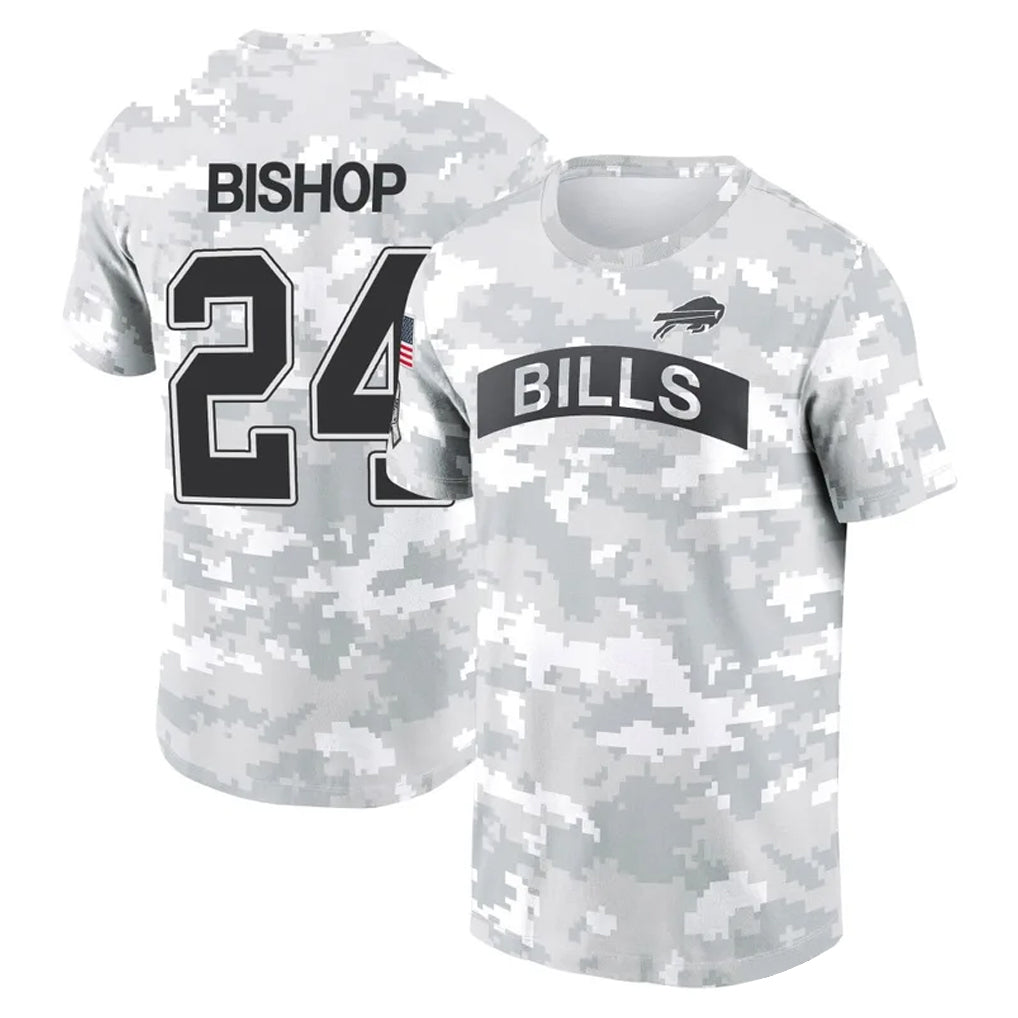 B.Bills #24 Cole Bishop Player Arctic Camo Salute to Service T-Shirt Hoodies Gdoa Stitched Jerseys