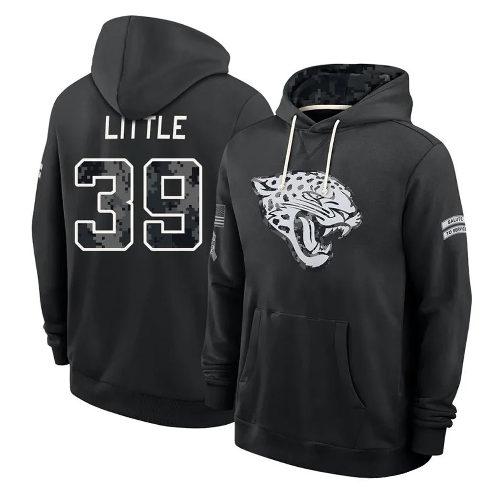 J.Jaguars #39 Cam Little Player 2026 Black Logo Pullover Hoodies Limited Game Gdoa Stitched Jerseys