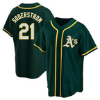 Athletics #21 Tyler Soderstrom player Green Replica Alternate Stitched Jersey