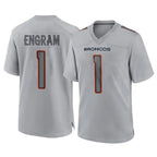 D.Broncos #1 Evan Engram Player Gray Atmosphere Fashion Limited Game Gdoa Stitched Jerseys