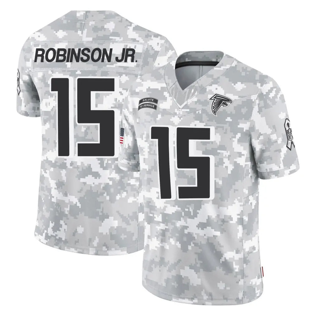 A.Falcons #15 Brian Robinson Player Camo Salute to Service Limited Gdoa Stitched Jerseys