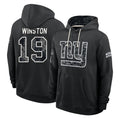 NY.Giants #19 Jameis Winston Player 2026 Black Logo Pullover Hoodies Limited Game Gdoa Stitched Jerseys