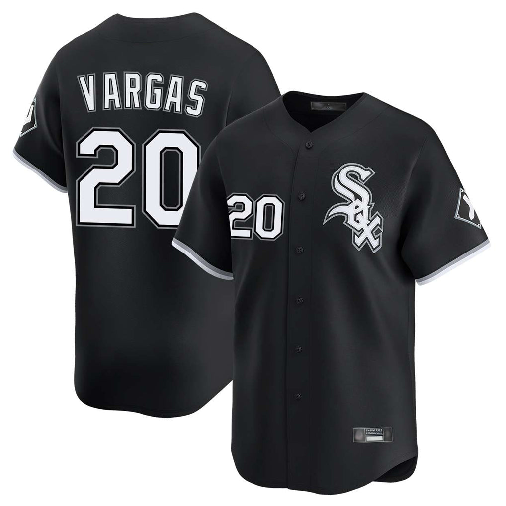 C.White Sox #20 Miguel Vargas Player Black Limited Home Gdoa Stitched Jerseys