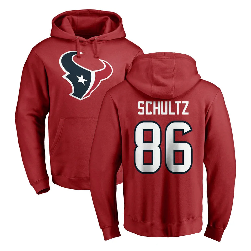 H.Texans #86 Dalton Schultz Player Red Pro Line Pullover Hoodie Limited Game Gdoa Stitched Jerseys