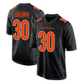 C.Bengals #30 Chase Brown Player Black Fashion Game Gdoa Stitched Jerseys