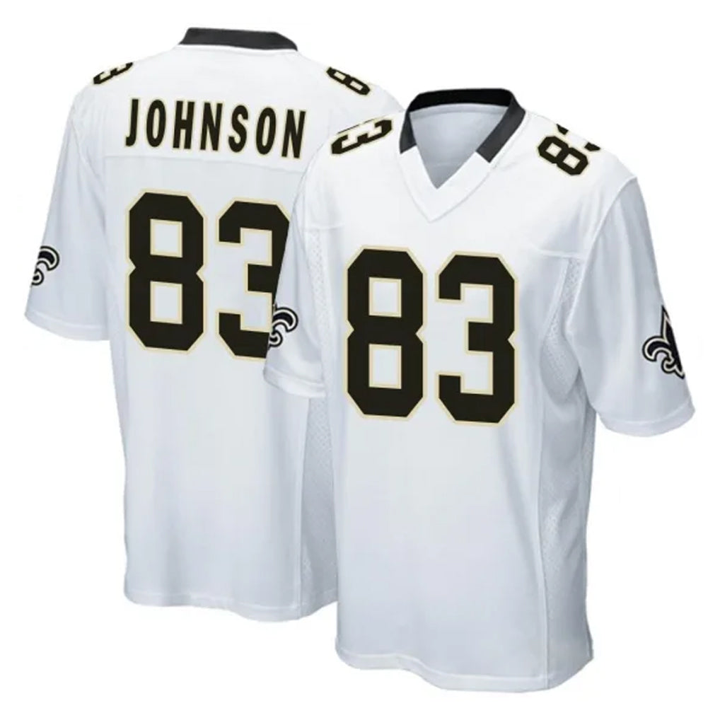 NO.Saints #83 Juwan Johnson Player White Home Game Gdoa Stitched Jerseys