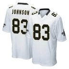 NO.Saints #83 Juwan Johnson Player White Home Game Gdoa Stitched Jerseys