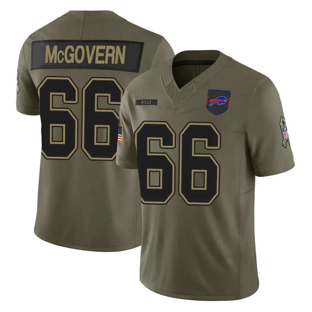 B.Bills #66 Connor McGovern Player Olive Salute To Service Limited Game Gdoa Stitched Jerseys