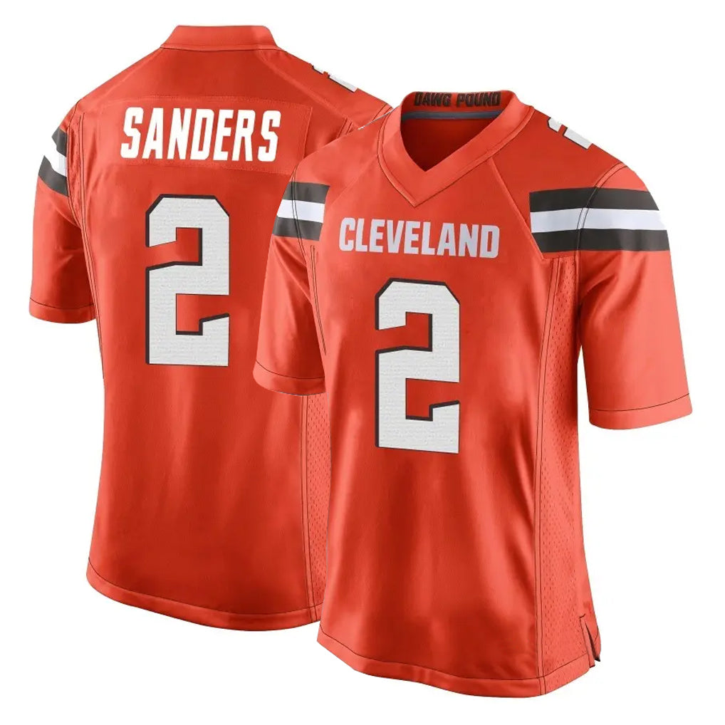 C.Browns #2 Shedeur Sanders Player Orange Home Game Gdoa Stitched Jerseys