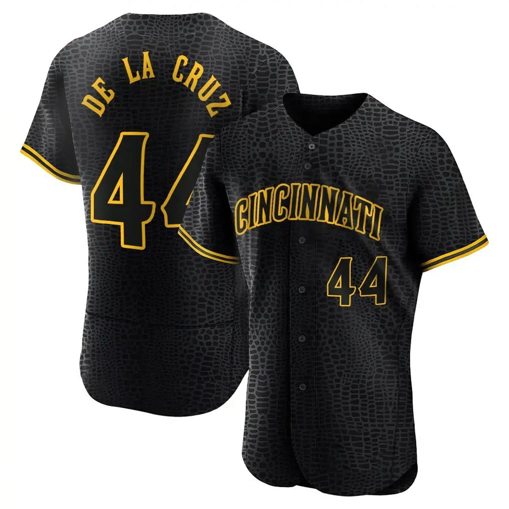 C.Reds #44 Elly De La Cruz Player Black Snake Skin City Limited Elite Home Gdoa Stitched Jerseys