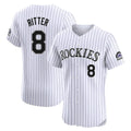 C.Rockies #8 Ryan Ritter Player White Limited Elite Home Gdoa Stitched Jerseys