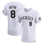 C.Rockies #8 Ryan Ritter Player White Limited Elite Home Gdoa Stitched Jerseys