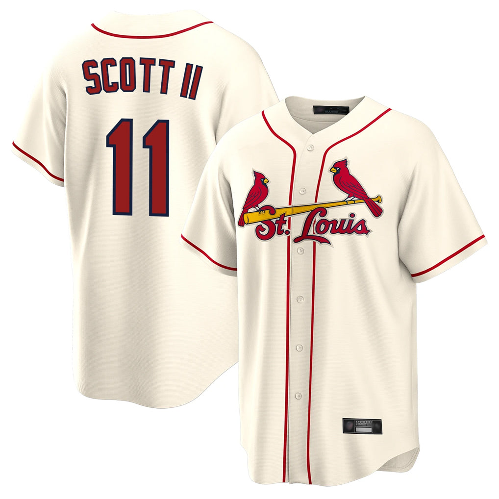 St. Louis Cardinals #11 Victor Scott II Player Cream Home Game Fdoa Stitched Jerseys