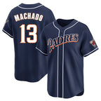 S.Diego Padres #13 Manny Machado Player Navy Cooperstown Collection Limited Home Fdoa Stitched Jerseys