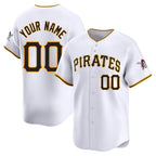 Custom P.Pirates White Limited Home Game Any Name & Number Gdoa Stitched Jerseys