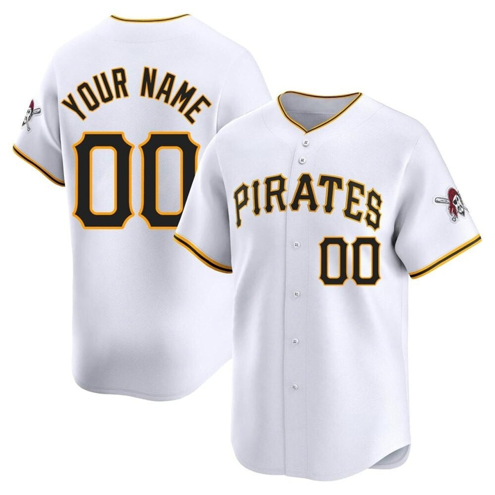 Custom P.Pirates White Limited Home Game Any Name & Number Gdoa Stitched Jerseys
