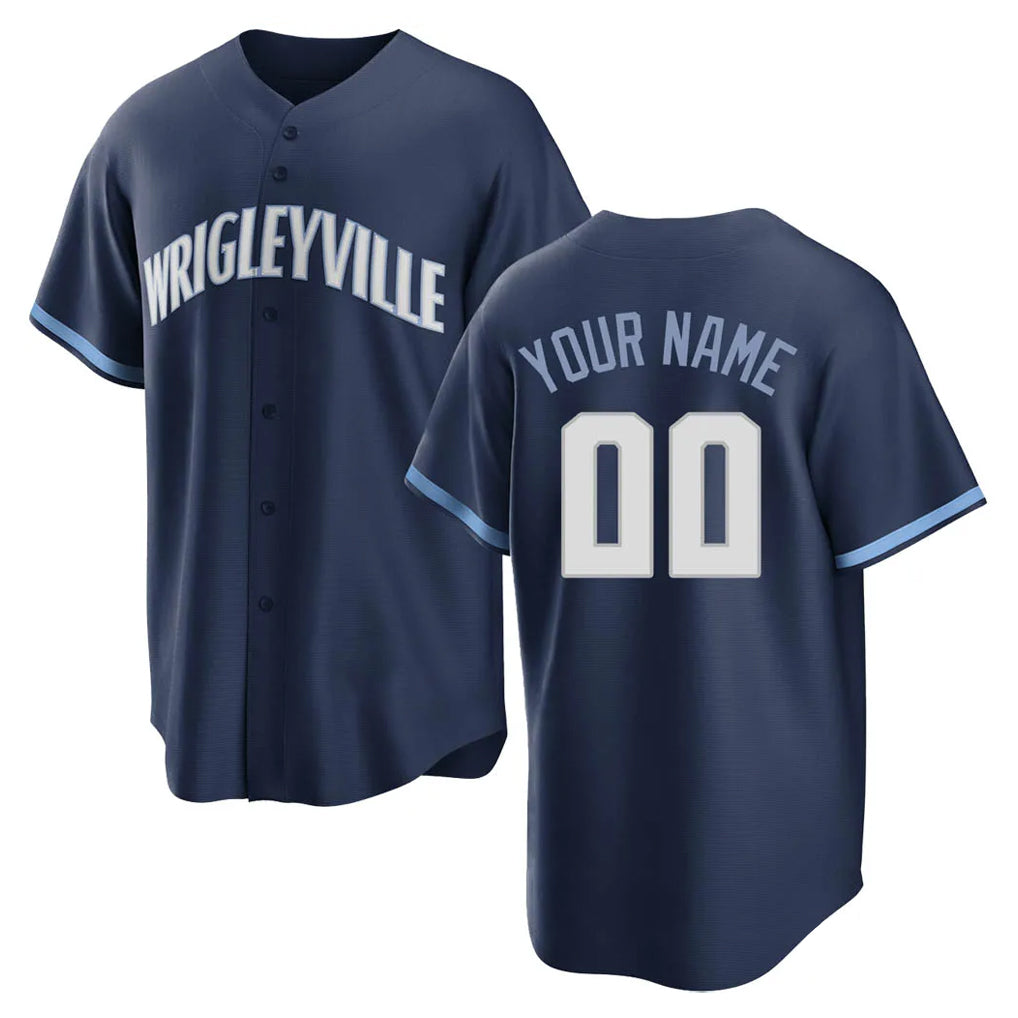 Custom C.Cubs Navy City Connect Home Game Any Name & Number Gdoa Stitched Jerseys