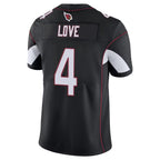 A.Cardinals #4 Jeremiyah Love Player Black Vapor Limited Home Game Gdoa Stitched Jerseys