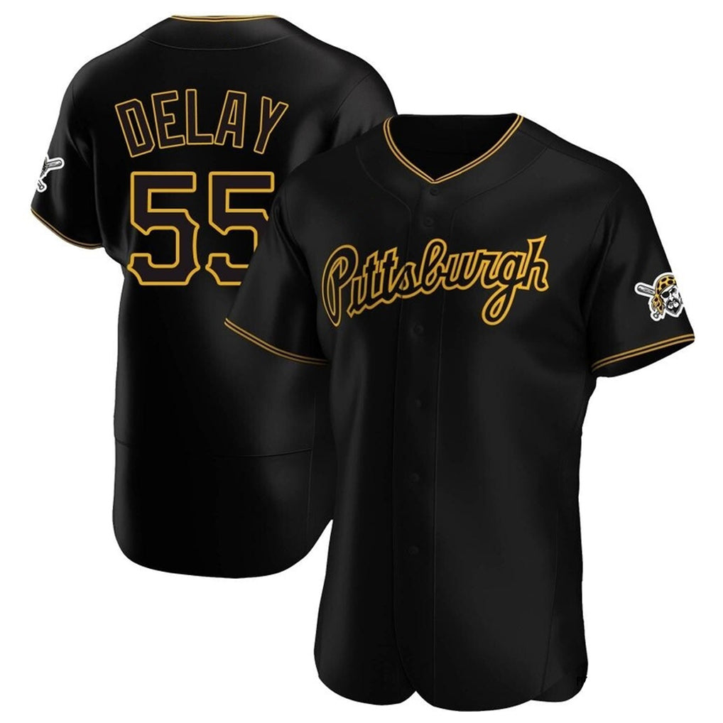 P.Pirates #55 Jason Delay Player Black Home Limited Elite Fdoa Stitched Jerseys