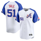 A.Braves #51 Chris Sale Player White City Connect Limited Home Game Gdoa Stitched Jerseys