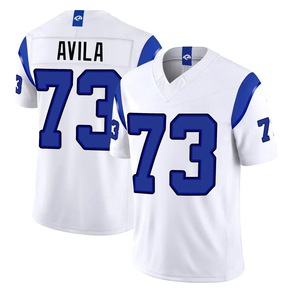 LA.Rams #73 Steve Avila Player White Limited Fearsome Vapor F.U.S.E. Home Game Gdoa Stitched Jerseys
