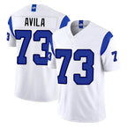 LA.Rams #73 Steve Avila Player White Limited Fearsome Vapor F.U.S.E. Home Game Gdoa Stitched Jerseys