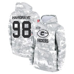GB.Packers #98 Javon Hargrave Player Arctic Camo Salute to Service Hoodies Limited Game Gdoa Stitched Jerseys