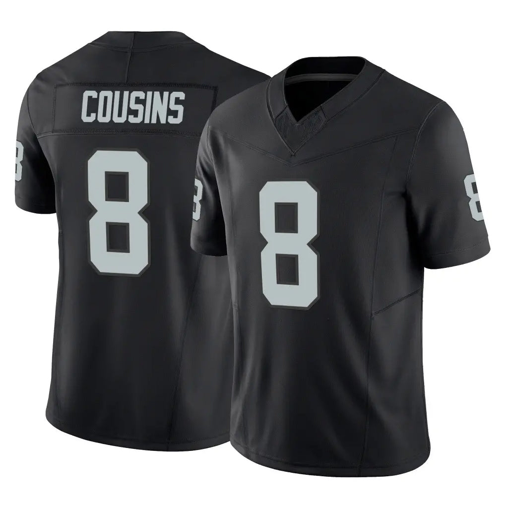 LV.Raiders #8 Kirk Cousins Player Black Limited Vapor F.U.S.E. Home Game Gdoa Stitched Jerseys