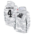C.Panthers #4 Tetairoa McMillan Player Arctic Camo Salute to Service Pullover Hoodies Limited Game Gdoa Stitched Jerseys