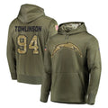 LA.Chargers #94 Dalvin Tomlinson Player Olive Salute to Service Pullover Hoodies Home Game Gdoa Stitched Jerseys