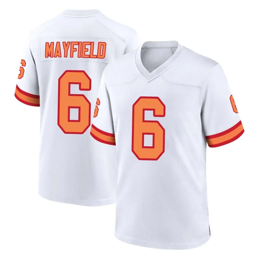 TB.Buccaneers #6 Baker Mayfield Player White '76 Home Game Gdoa Stitched Jerseys